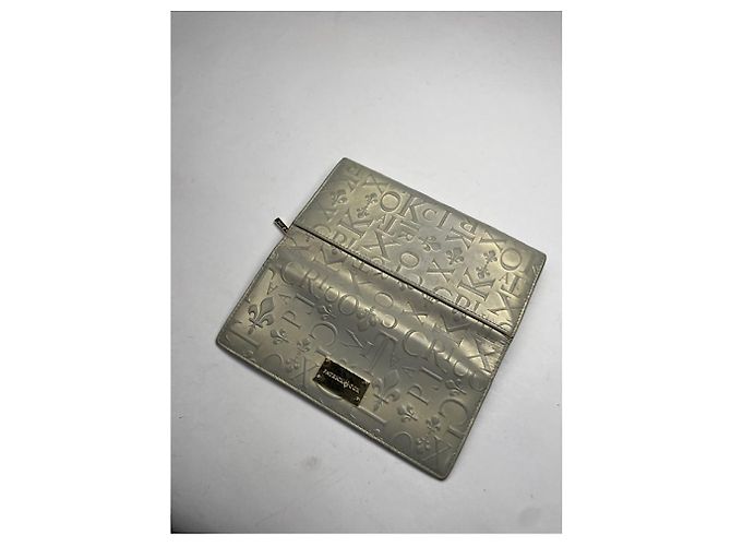 Autre Marque Non Signé / Unsigned Silver Leather Wallet Silvery - view 5