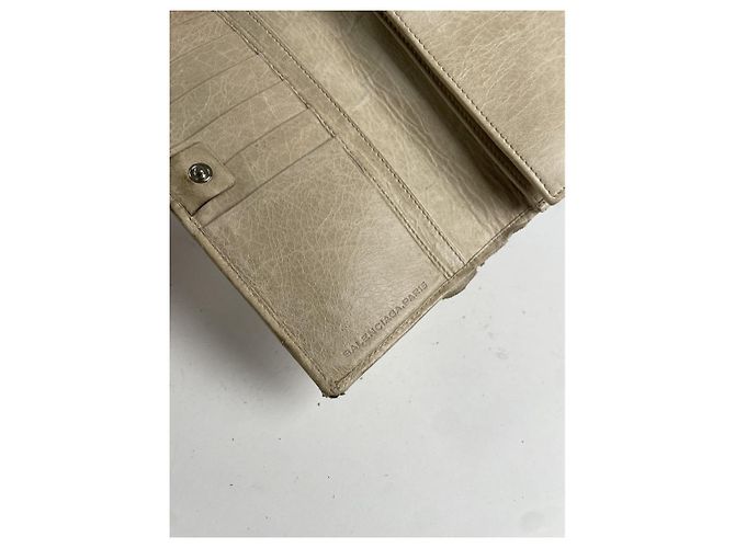 City Portafoglio in pelle beige Balenciaga - vista 4