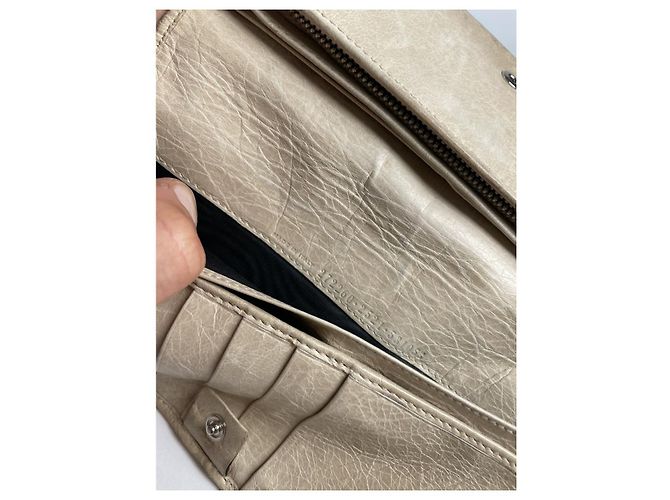City Portafoglio in pelle beige Balenciaga - vista 5