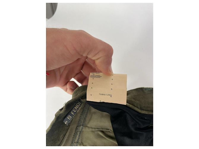 Fendi Khaki Wildlederhose - Ansicht 5