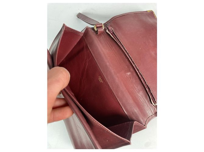 Clutch in pelle bordeaux Cartier Bordò - vista 4