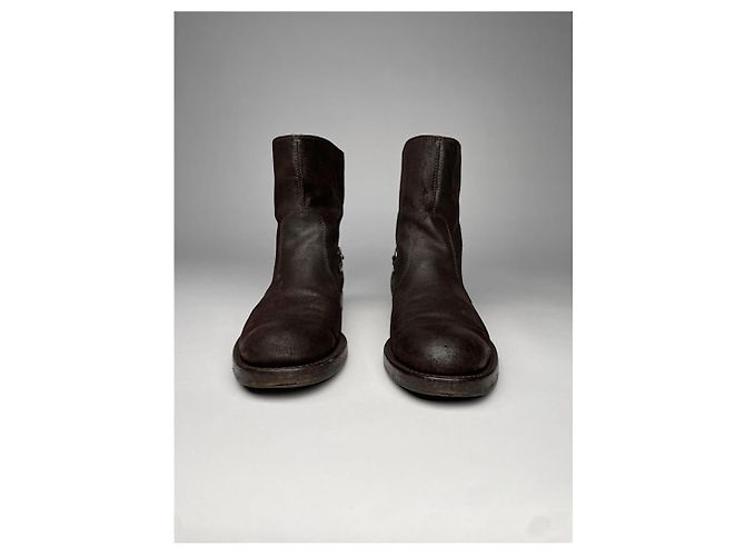 Botas de tobillo de cuero marrón Gucci Castaño - vista 5