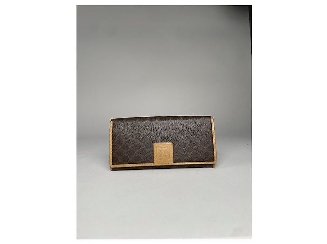 Céline Celine Triomphe Vintage Brown Leather Wallet - view 3