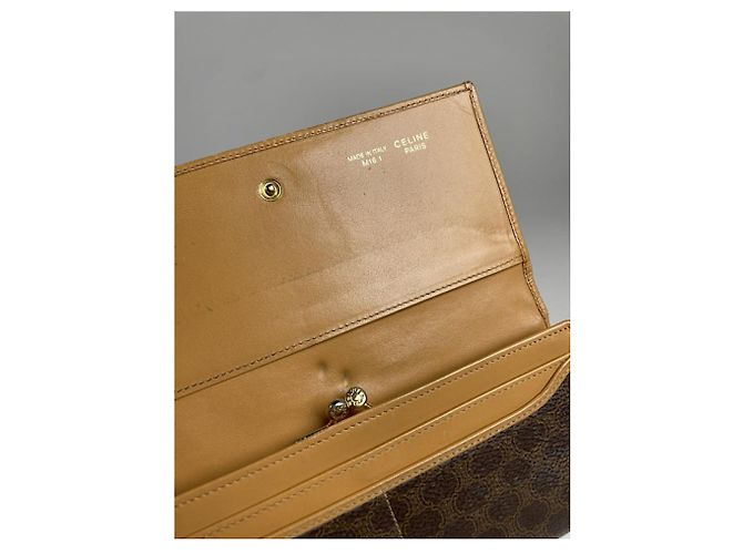 Céline Celine Triomphe Vintage Brown Leather Wallet - view 5