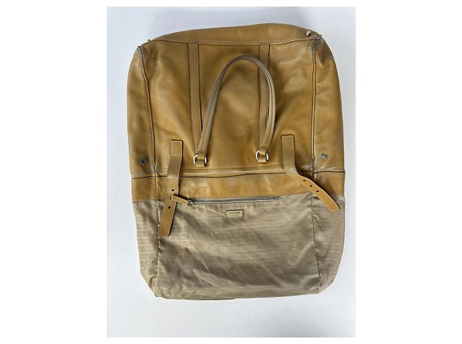 Borsa in pelle marrone Prada Bibliothèque - vista 2