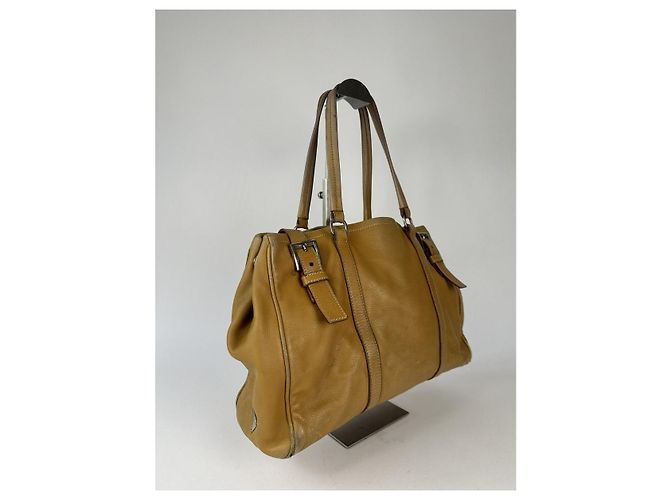 Borsa in pelle marrone Prada Bibliothèque - vista 4