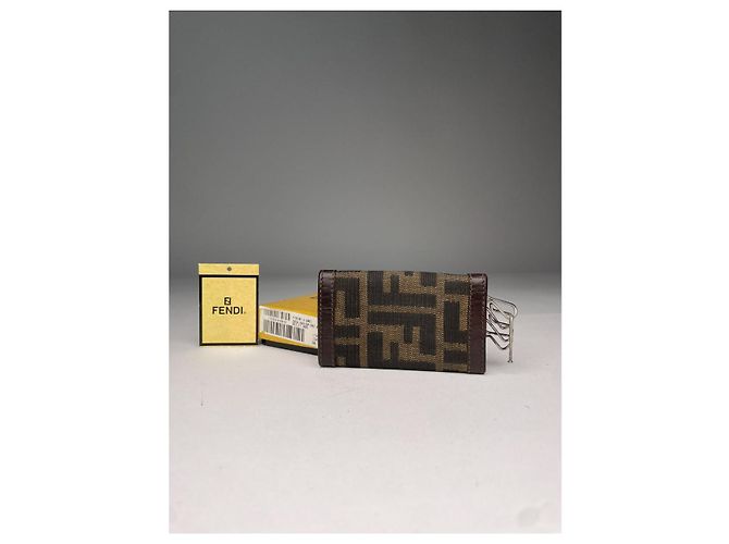 Borsa in cotone marrone Fendi Baguette - vista 2