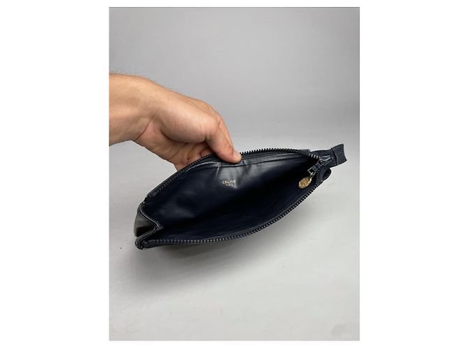 Céline Clutch in pelle nera Celine Trotteur Nero - vista 3