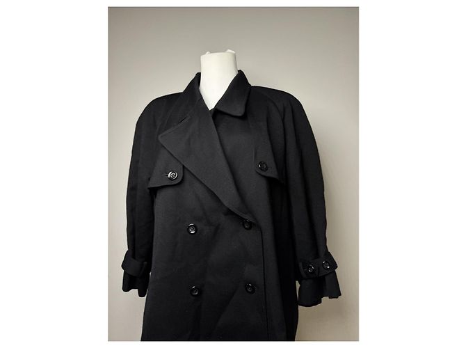 Courreges Abrigo trench de lana negra Courrèges Negro - vista 2