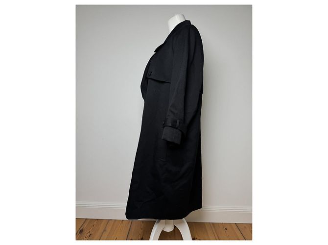 Courreges Abrigo trench de lana negra Courrèges Negro - vista 3