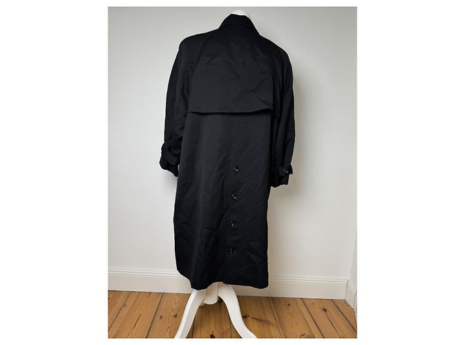 Courreges Abrigo trench de lana negra Courrèges Negro - vista 4
