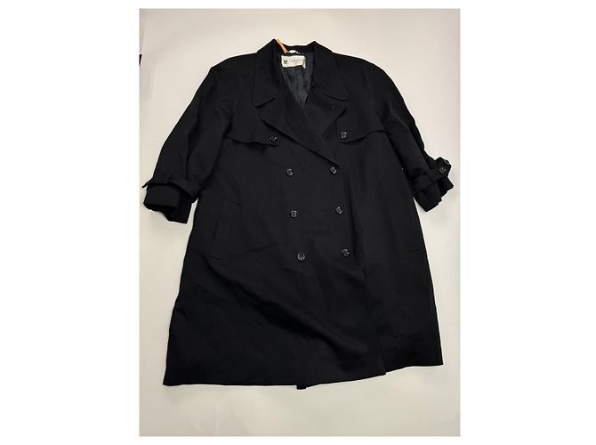 Courreges Abrigo trench de lana negra Courrèges Negro - vista 5