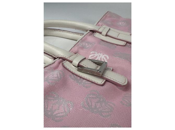 Borsa a mano in cotone rosa Loewe Cubi - vista 3