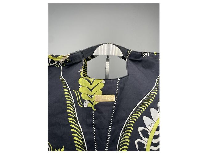 Borsa a mano in cotone nero Emilio Pucci - vista 4