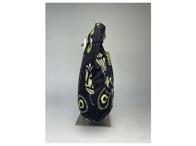 Borsa a mano in cotone nero Emilio Pucci - vista 5