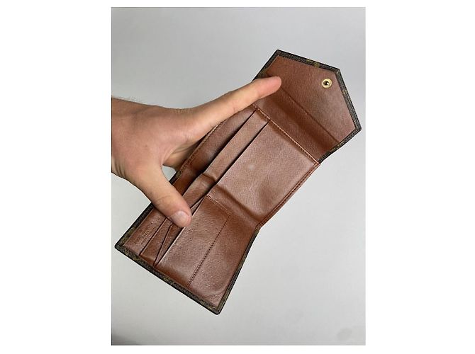 Portafoglio in pelle marrone Louis Vuitton Pont 9 - vista 5