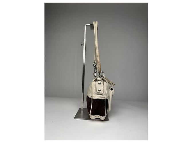 Borsa a mano in pelle bianca Loewe Flamenco Bianco - vista 3