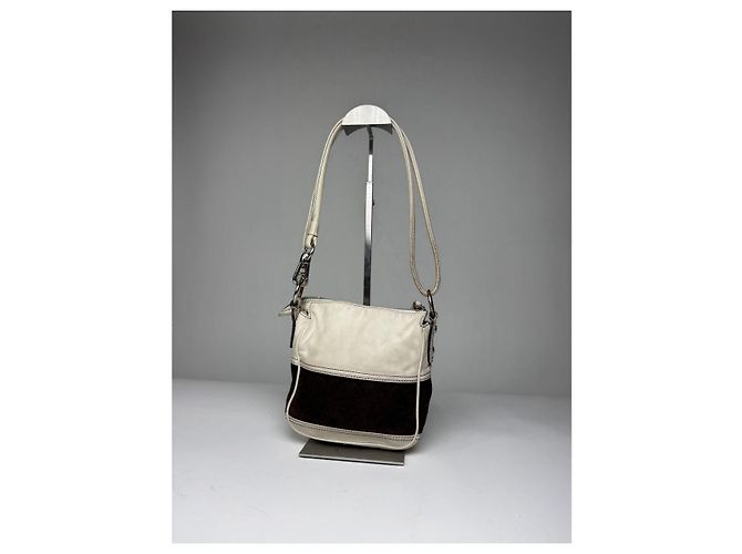 Borsa a mano in pelle bianca Loewe Flamenco Bianco - vista 4