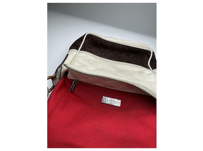 Borsa a mano in pelle bianca Loewe Flamenco Bianco - vista 5