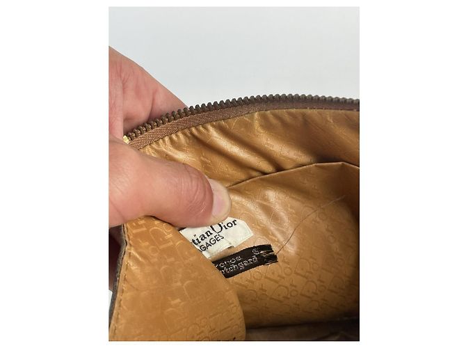 Clutch in pelle marrone Dior D-Bee - vista 4