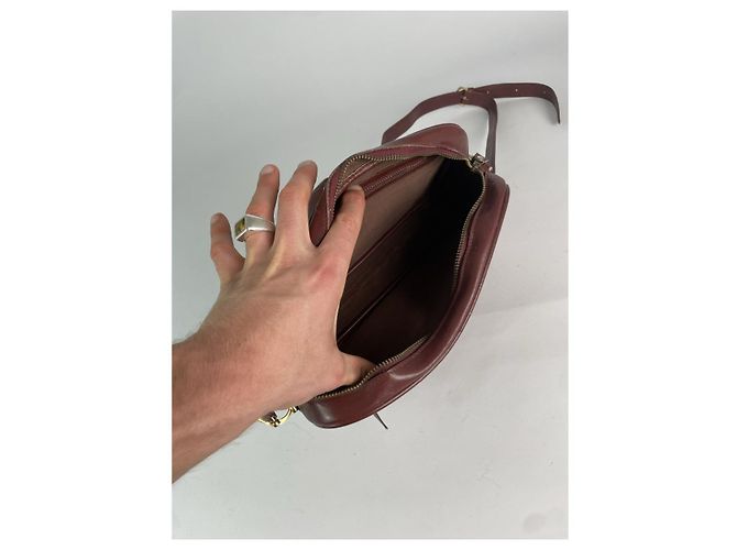 Borsa in pelle bordeaux Cartier Bordò - vista 3