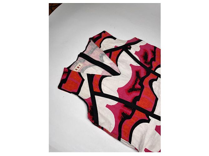 Top in lino multicolore Marni - vista 3