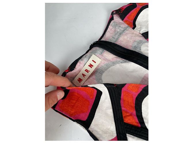 Top in lino multicolore Marni - vista 4