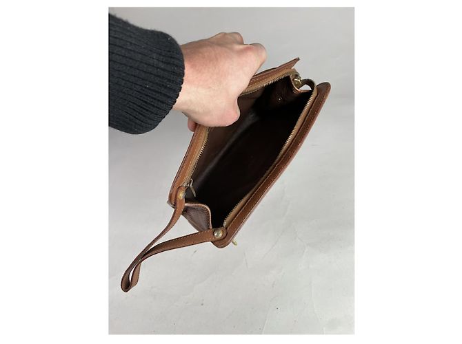 Céline Celine Triomphe Vintage Braune Leder Clutch Tasche - Ansicht 4