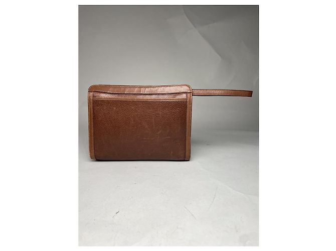 Céline Celine Triomphe Vintage Braune Leder Clutch Tasche - Ansicht 5