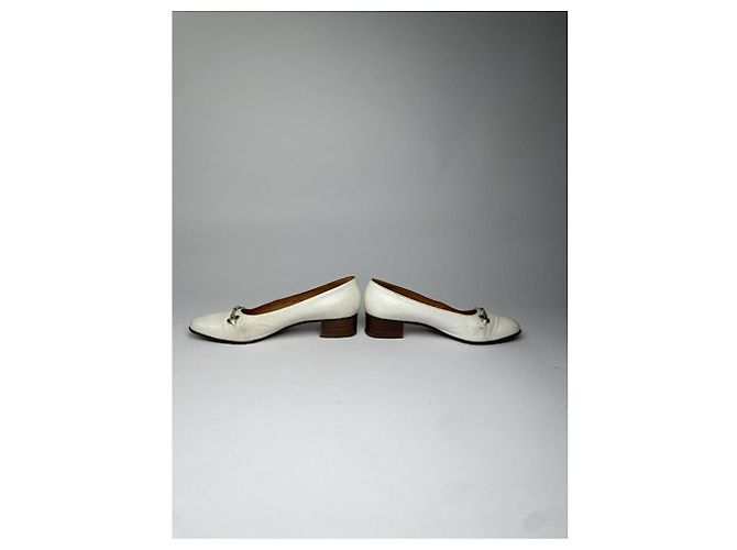 Céline Celine Triomphe White Leather Flat - view 2