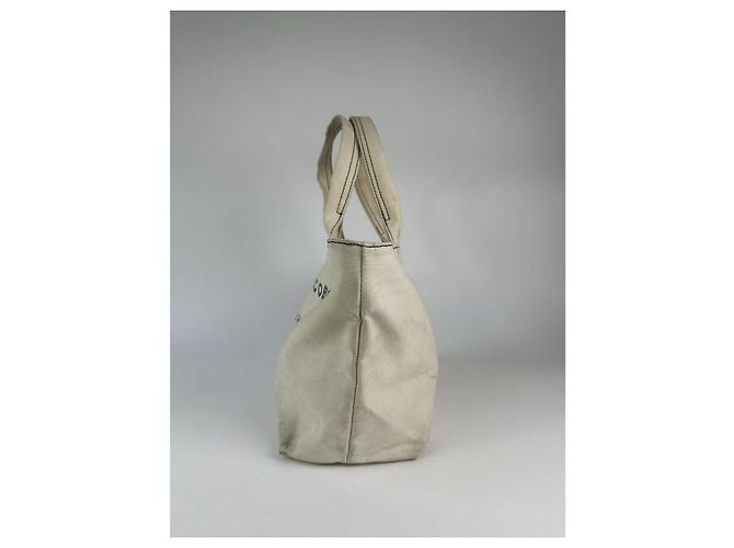 Borsa a mano in cotone beige Marc by Marc Jacobs - vista 4