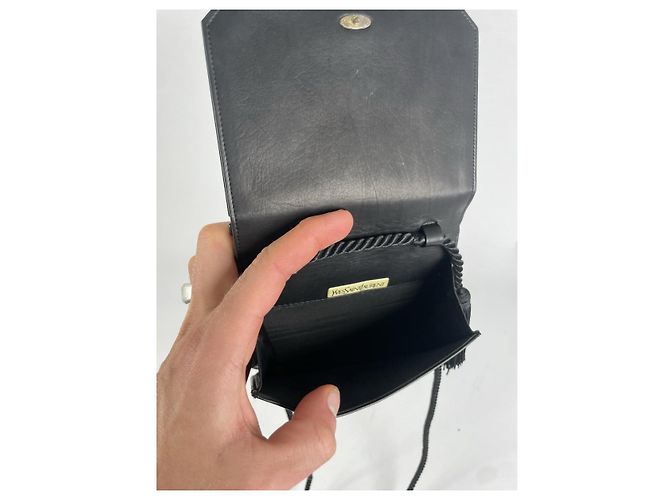 Borsa a mano in plastica nera Yves Saint Laurent Nero - vista 2