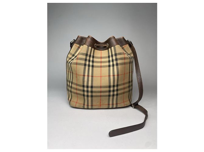 Borsa a secchiello in pelle beige Burberry Lola - vista 5