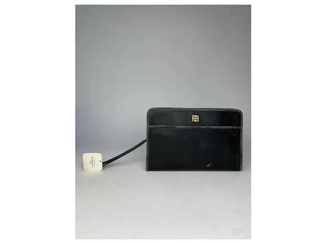 Clutch in pelle nera Givenchy Emblem Nero - vista 2