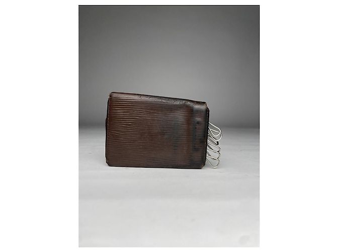 Borsa in pelle marrone Louis Vuitton Lockme - vista 3