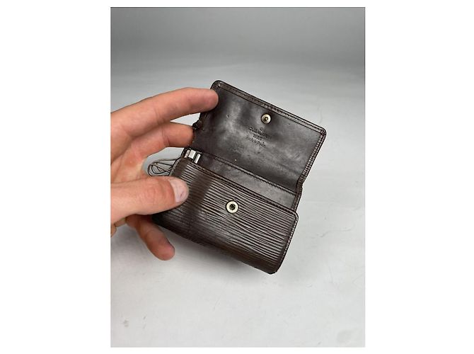 Borsa in pelle marrone Louis Vuitton Lockme - vista 4
