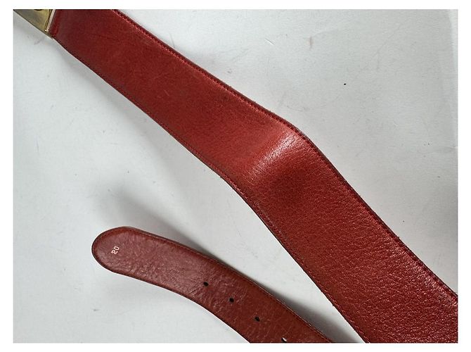 Céline Cinturón de cuero rojo Celine Triomphe Roja - vista 5