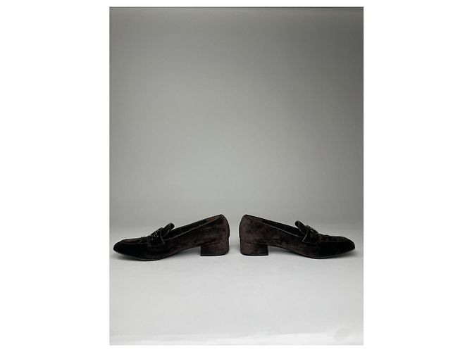 Salvatore Ferragamo Ballerine in Camoscio Marrone - vista 4