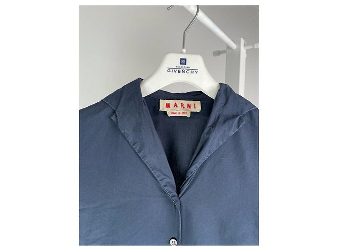 Marni Navy Baumwolljacke Marineblau - Ansicht 3