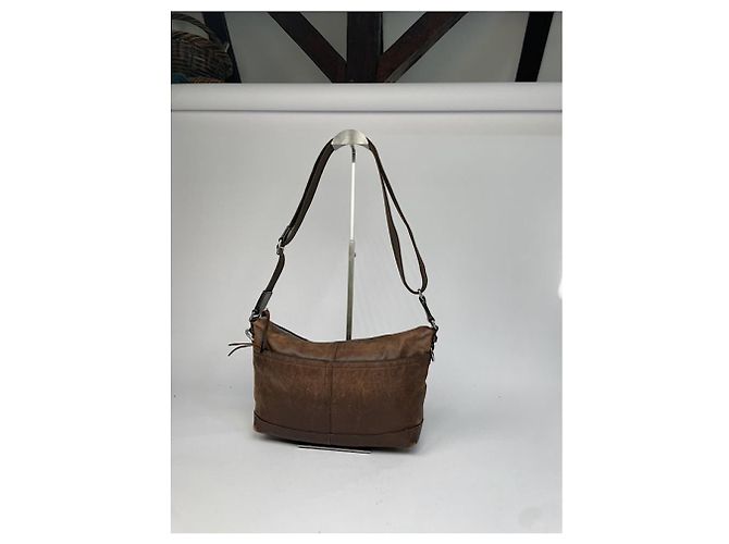 Bolso de mano de cuero marrón Sufflette Signature de Coach Castaño - vista 4
