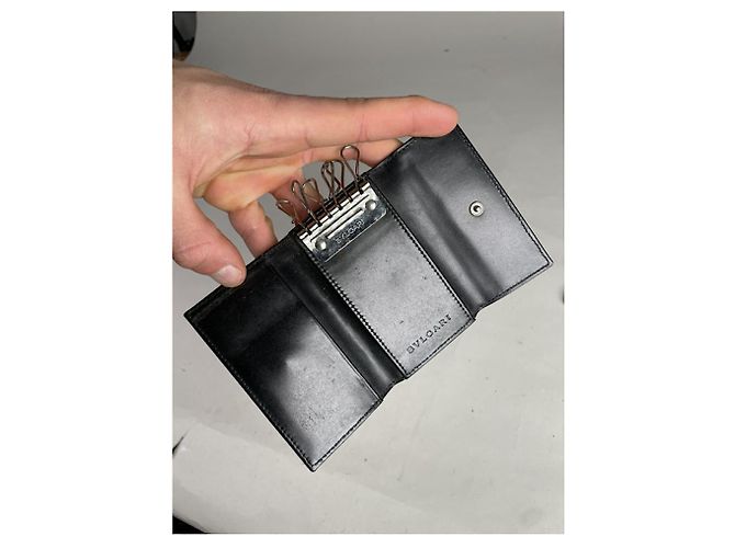 Bulgari Monedero de algodón gris Bvlgari - vista 3