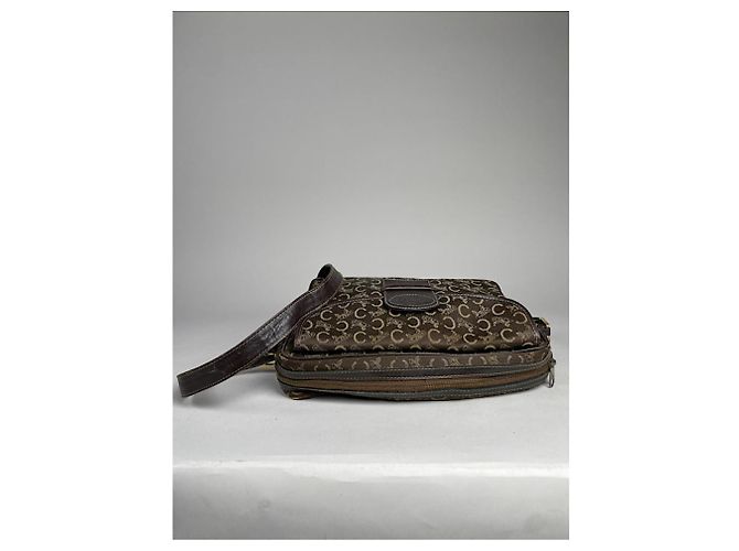 Céline Borsa a mano in cotone marrone Celine Tabou - vista 2