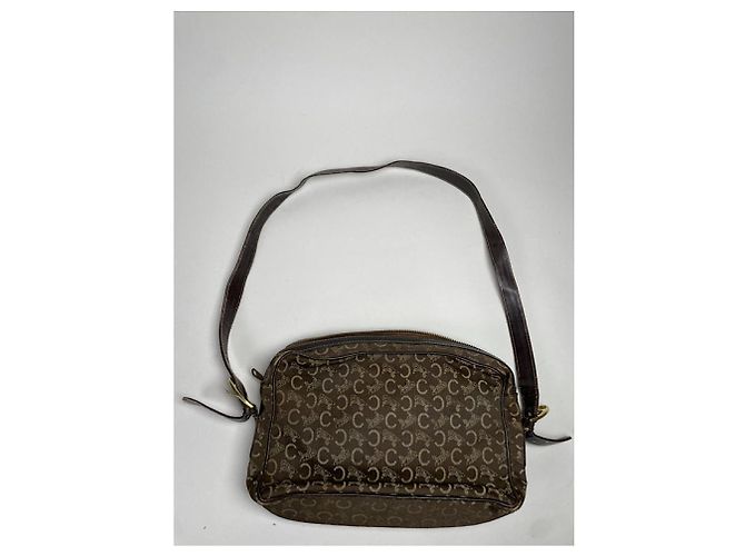 Céline Borsa a mano in cotone marrone Celine Tabou - vista 5