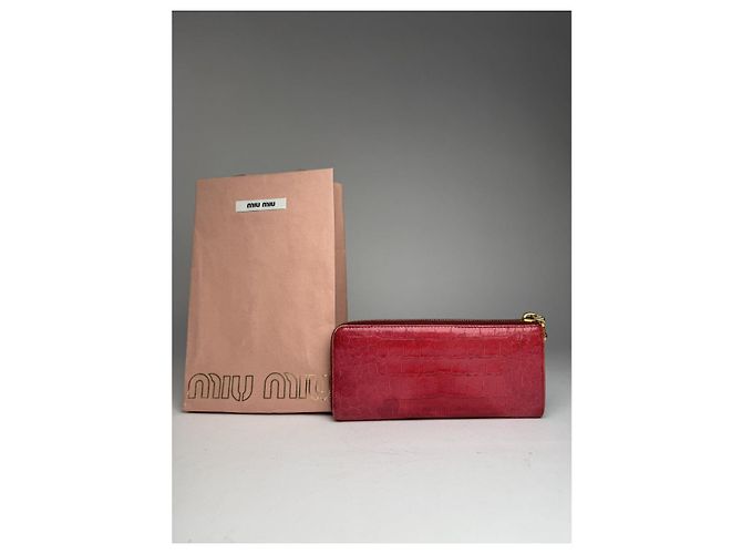 Portafoglio in pelle rossa Miu Miu Rosso - vista 2