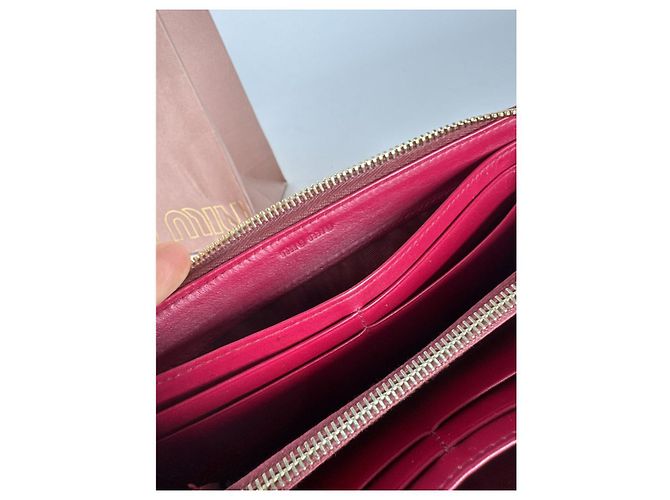Portafoglio in pelle rossa Miu Miu Rosso - vista 5