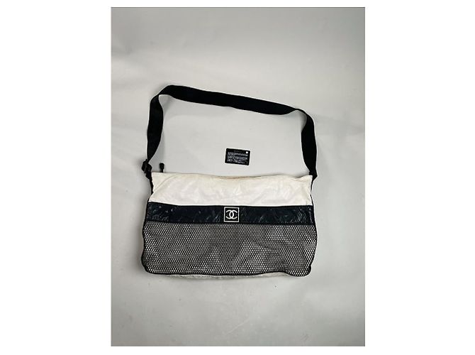 Sac à main en polyester blanc Chanel - vue 3