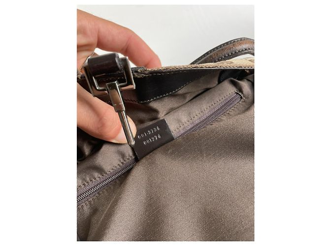 Gucci Jackie Vintage Beiger Baumwollhandtasche - Ansicht 2