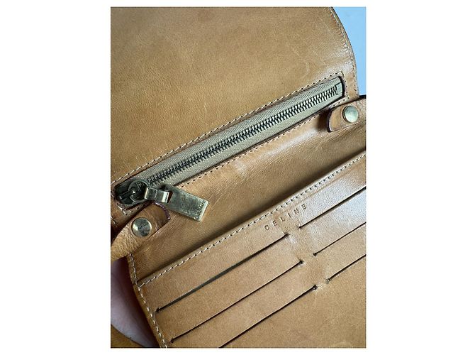 Céline Borsa in pelle arancione Celine Triomphe - vista 4