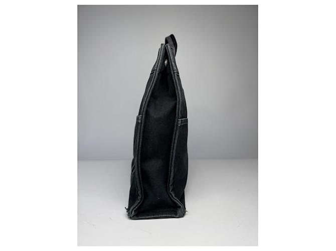 Borsa a mano in cotone nero Hermès - vista 4