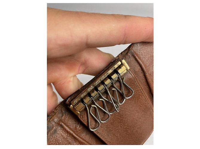 Borsa in pelle marrone Louis Vuitton Lockme - vista 5